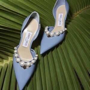 JIMMY CHOO Aurelie 65 leather pumps Light blue Size 39